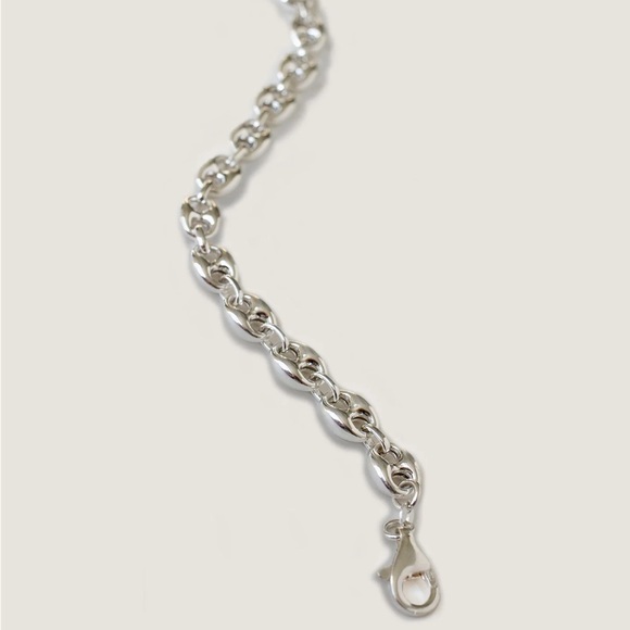 New! Sterling Silver Puffed Mariner Chain Bracelet - Picture 5 of 11